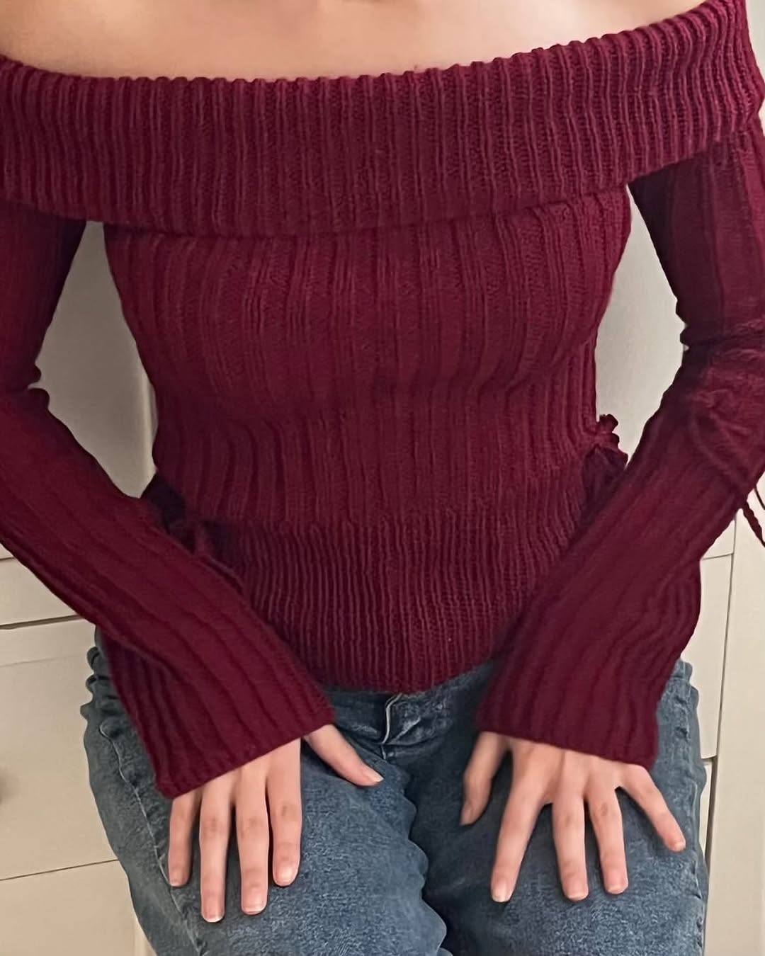 Crocheted burgundy top