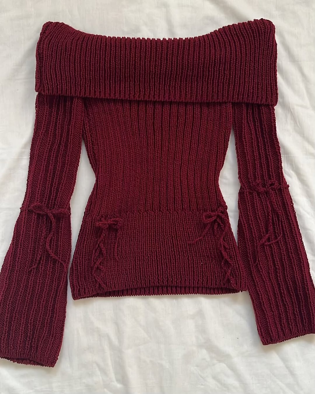 Crocheted burgundy top