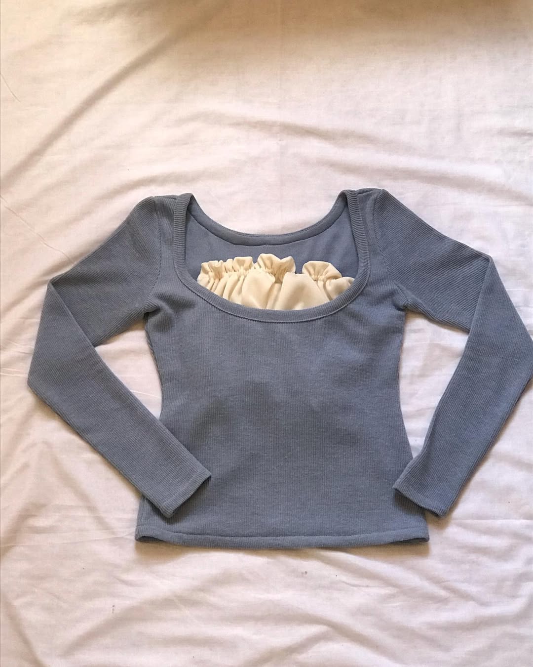Blue coquette top